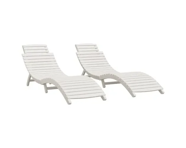 vidaXL tumbonas 2 uds madera maciza acacia blanco 184x55x64 cm | Brico Depôt Promozione