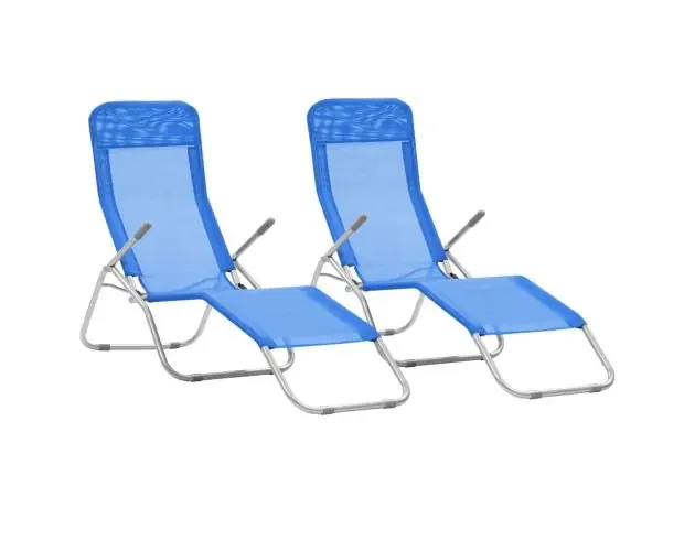 vidaXL tumbonas plegables 2 unidades textilene azul | Brico Depôt Ultime Pezzi