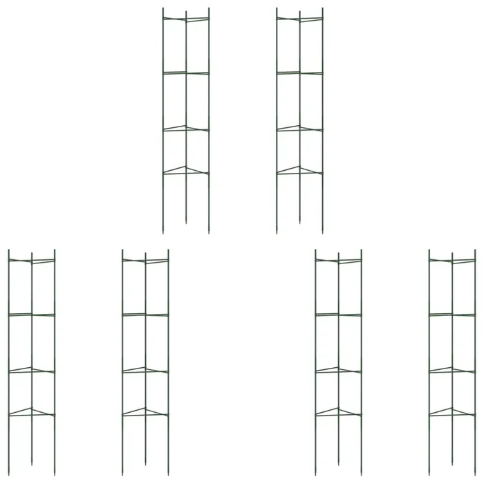 vidaXL Tutores para tomates 6 unidades acero y PP 154 cm