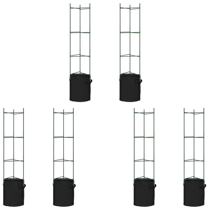vidaXL Tutores para tomates con bolsa 6 uds de acero y PP 154 cm