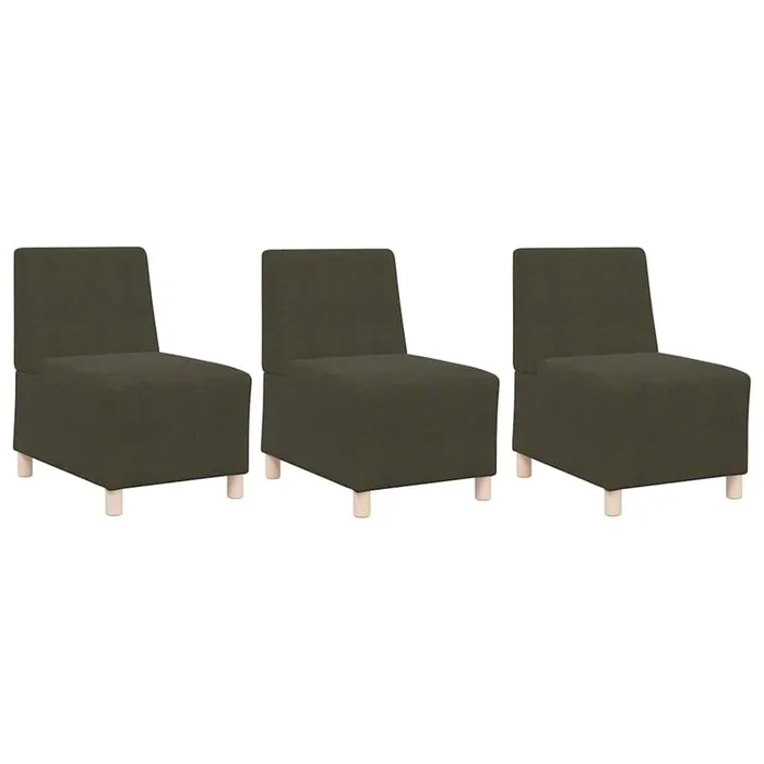 vidaXL Unidad de Sofá Modular sin Brazos 3 pcs Verde 55 x 74 x 82 cm