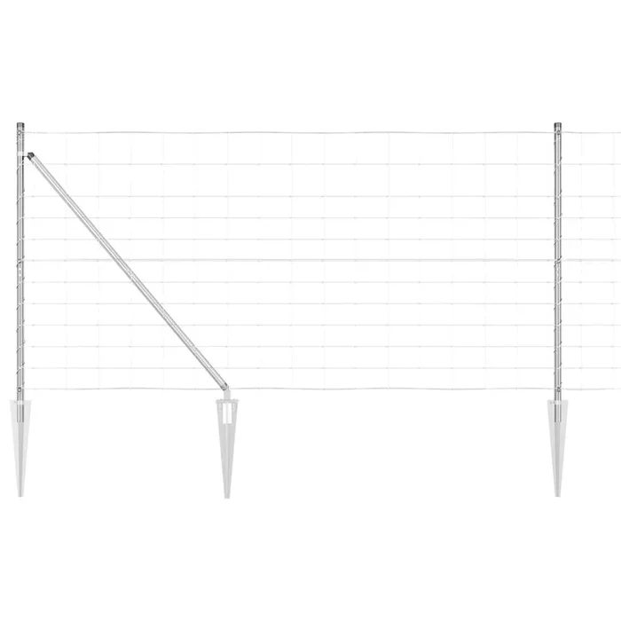 vidaXL Valla de campo Plateado 25 x 1.2 m Acero galvanizado (8)