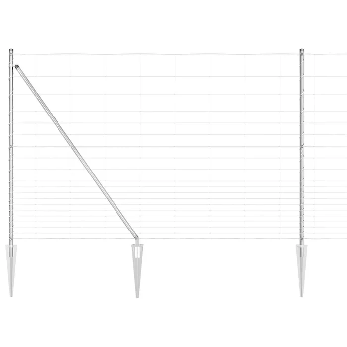 vidaXL Valla de campo Plateado 25 x 1.6 m Acero galvanizado (11)