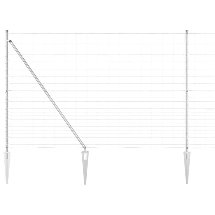 vidaXL Valla de campo Plateado 25 x 1.6 m Acero galvanizado (9)