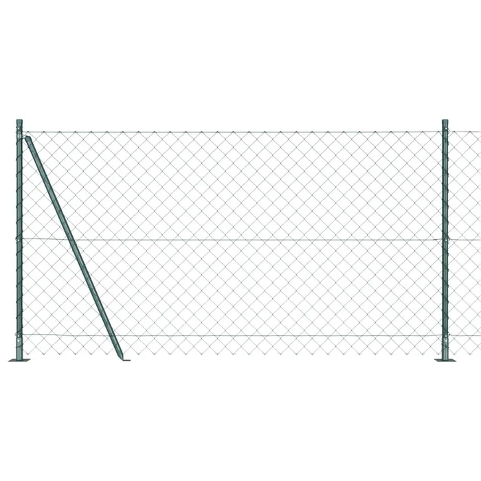 vidaXL Valla de eslabones de cadena con postes Verde 1.2 x 10 m Acero (4)
