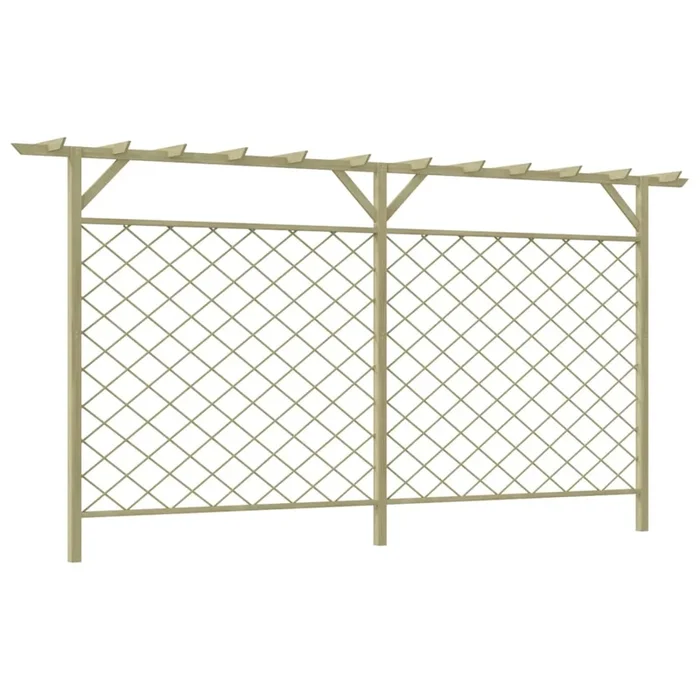 vidaXL Valla de jardín celosía con pérgola superior madera