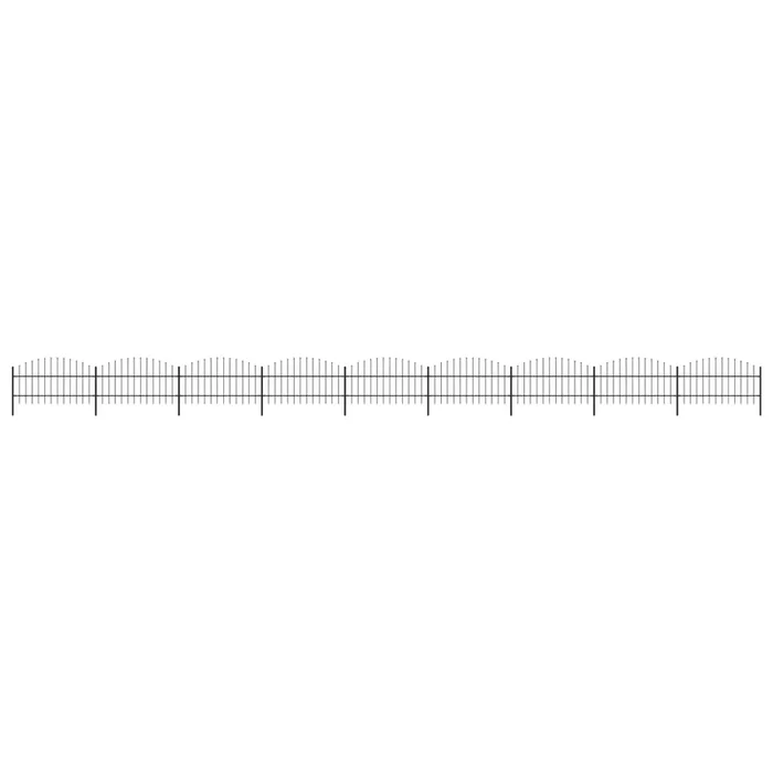 vidaXL Valla de jardín con punta de lanza de acero 1603,5×100 cm negra