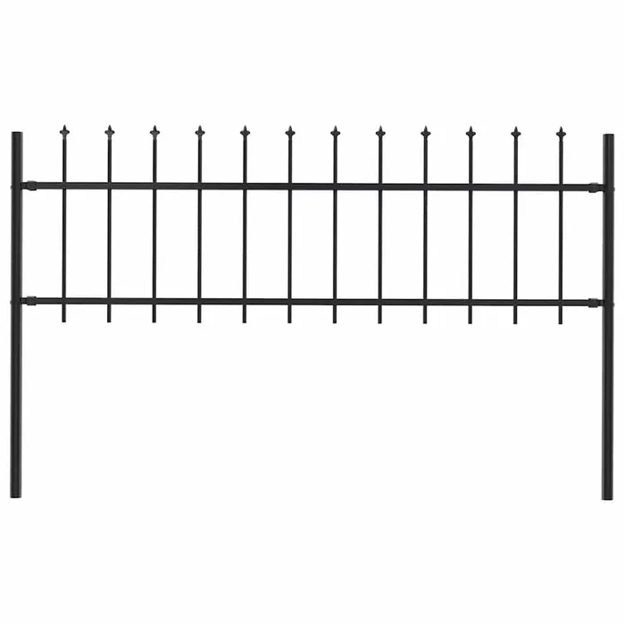 vidaXL Valla de jardín con puntas acero negro 1,8 m