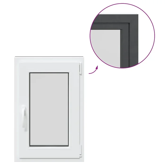 vidaXL Ventana de sótano «RISOR» 50×75 cm oscilobatiente DIN derecha antracita (2)