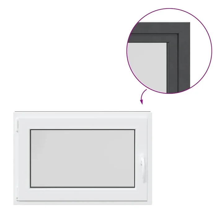 vidaXL Ventana de sótano «RISOR» 90×70 cm oscilobatiente DIN izquierda antracita (2)
