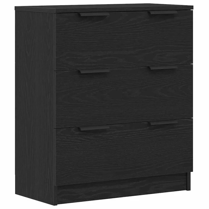 vidaXL Vitrina con cajón Negro 60 x 30 x 70 cm Madera contrachapada (2)