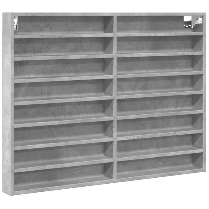 vidaXL Vitrina de madera de ingeniería gris hormigón 100×8,5×75 cm