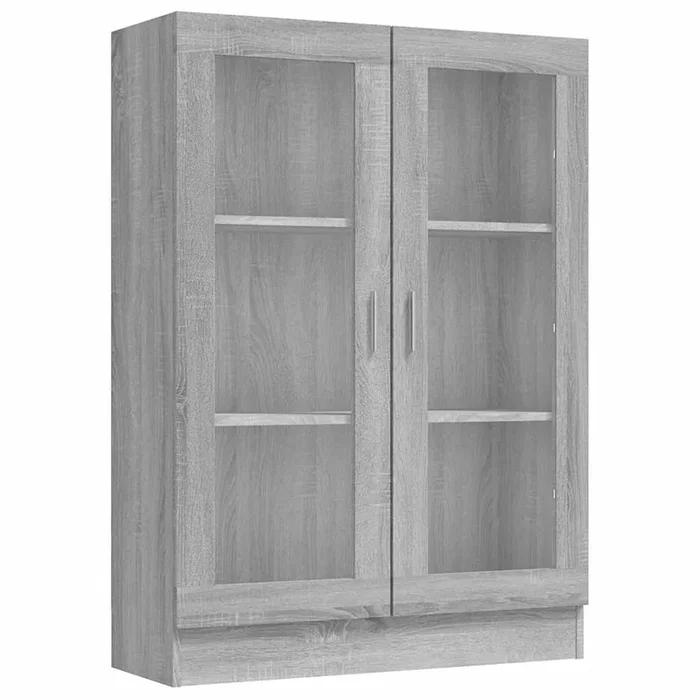 vidaXL Vitrina madera contrachapada gris Sonoma 82,5×30,5×115 cm