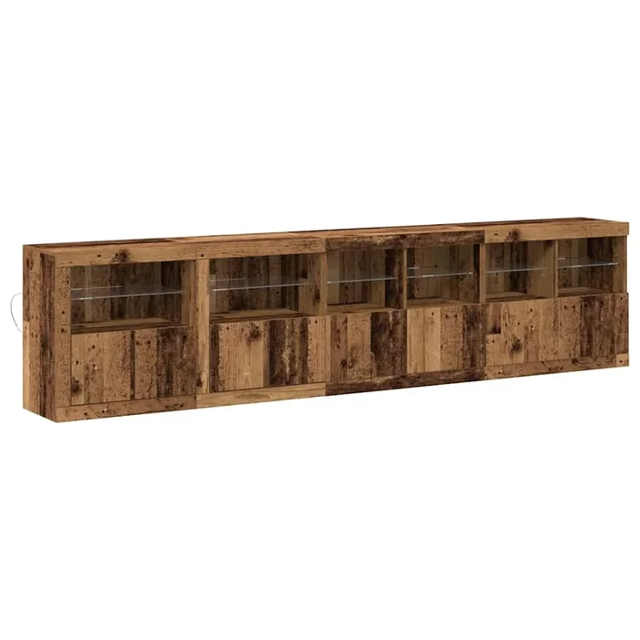 vidaXL Vitrina Madera vieja 283 x 37 x 67 cm Madera contrachapada (2)