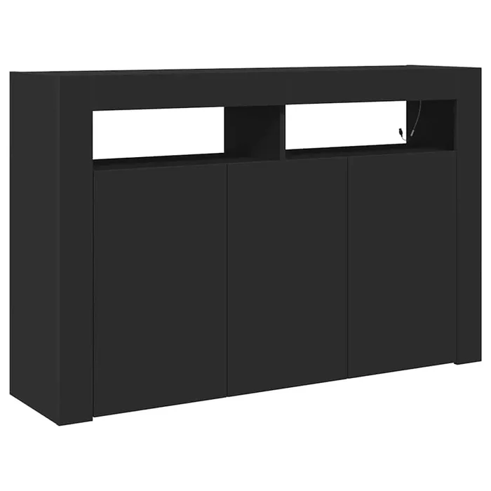 vidaXL Vitrina Negro 116 x 30 x 75 cm Madera contrachapada