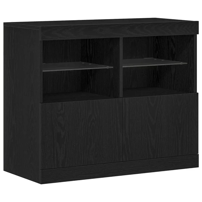 vidaXL Vitrina Negro 81 x 37 x 67 cm Madera contrachapada