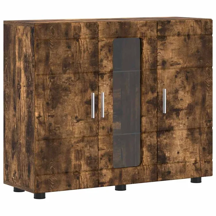 vidaXL Vitrina Roble ahumado 55.5 x 29 x 100 cm Madera contrachapada