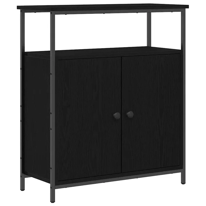vidaXL Vitrina Roble negro 70 x 30 x 80 cm Madera contrachapada (2)