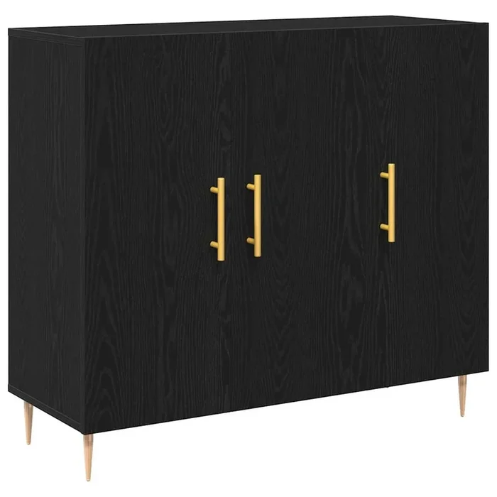 vidaXL Vitrina Roble negro 90 x 34 x 80 cm Madera contrachapada