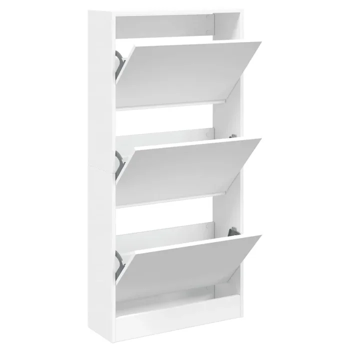 vidaXL Zapatero de madera de ingeniería blanco 60x21x125,5 cm