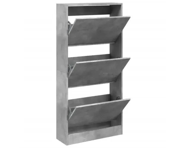vidaXL zapatero de madera de ingeniería gris hormigón 60x21x125,5 cm | Brico Depôt Moderno