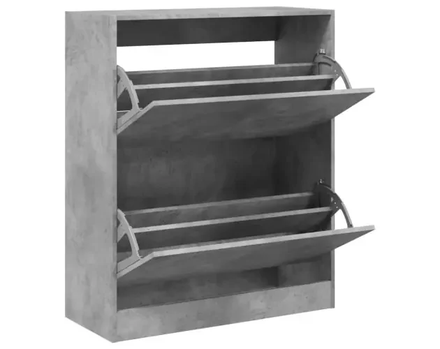 vidaXL zapatero de madera de ingeniería gris hormigón 80x34x96,5 cm | Brico Depôt Lusso