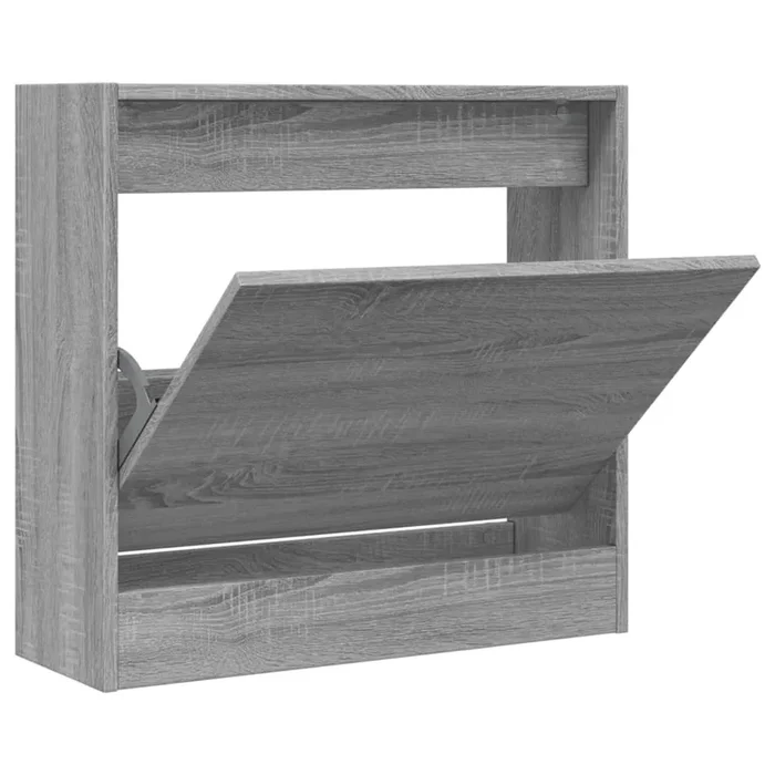 vidaXL Zapatero de madera de ingeniería gris Sonoma 60x21x57 cm
