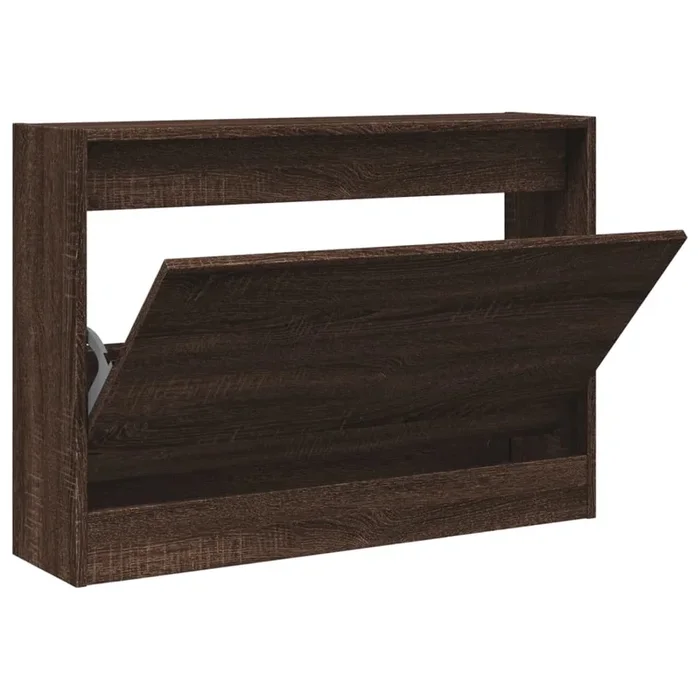 vidaXL Zapatero de madera de ingeniería marrón roble 80x21x57 cm
