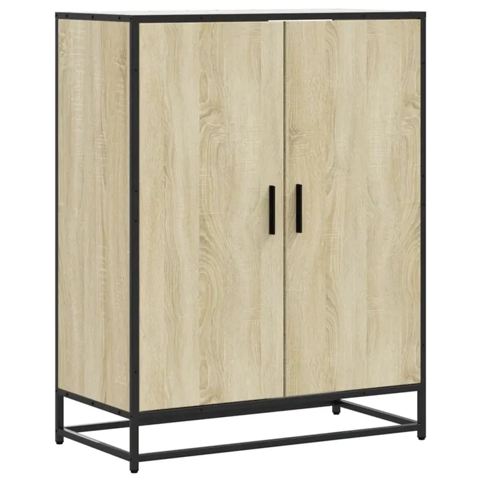 vidaXL Zapatero de madera y metal roble Sonoma 75x38x97,5 cm (3)