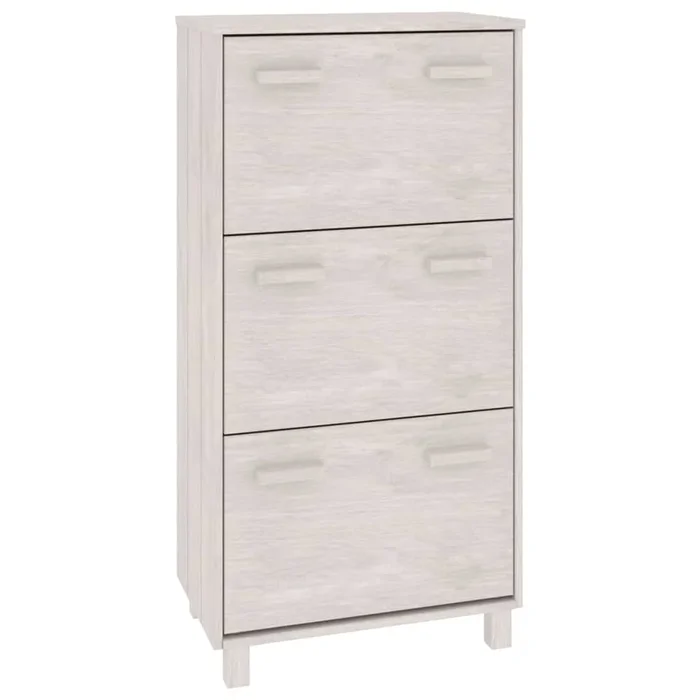 vidaXL Zapatero HAMAR madera maciza de pino blanca 59,5x35x117 cm