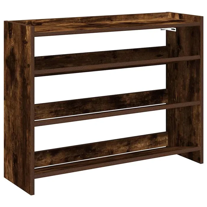 vidaXL Zapatero madera contrachapada roble ahumado 80x25x62 cm