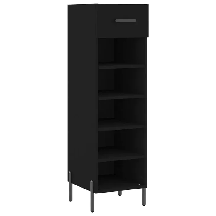 vidaXL Zapatero madera de ingeniería negro 30x35x105 cm (6)