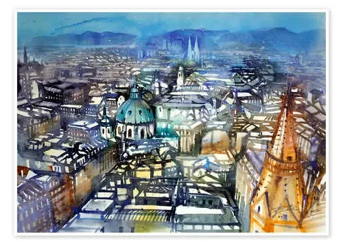 Vienna View from St. Stephen‘s Cathedral de Johann Pickl