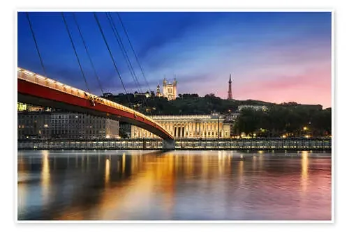 View of Saone river at sunset,Lyon, France Editors Choice
