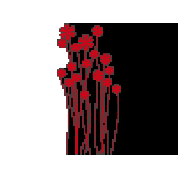 Vinil Decorativo Floral FL005, Pequeño, Rojo 8258-03, Original