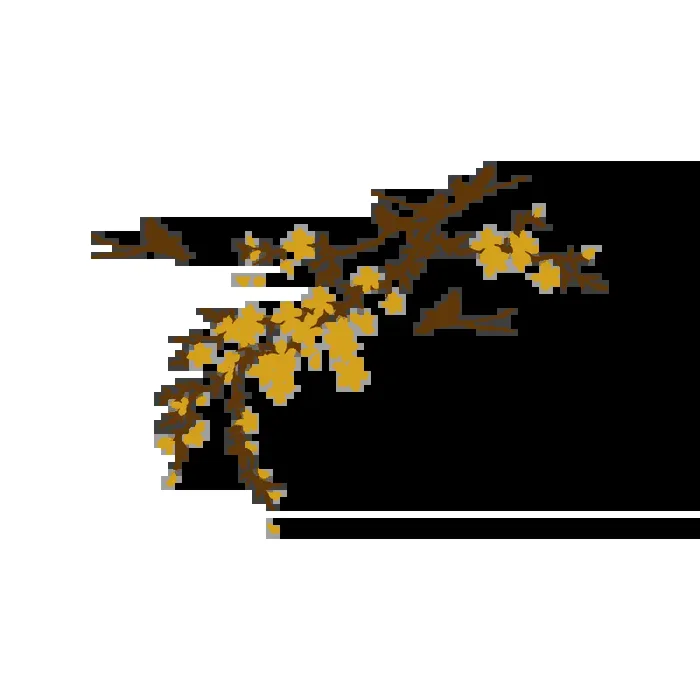 Vinil Decorativo Floral FL213, Mediano, Marron 8282-01, Mostaza 8908-20, Original