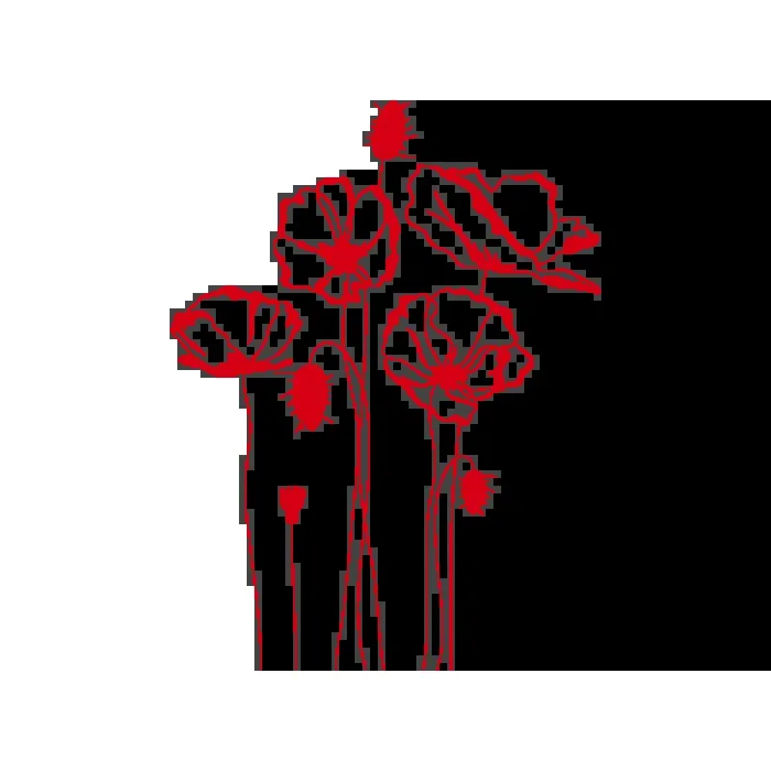 Vinilo Decorativo Floral FL099, Grande, Rojo 8258-03, Original