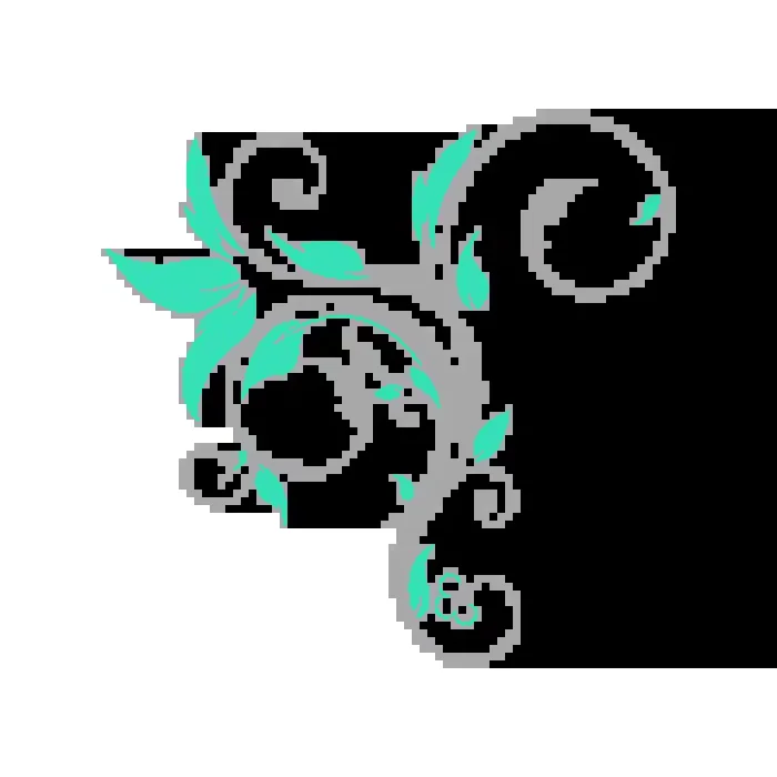 Vinilo Decorativo Floral FL204, Grande, Gris Claro 8288-04, Verde Agua 8428-06, Invertir