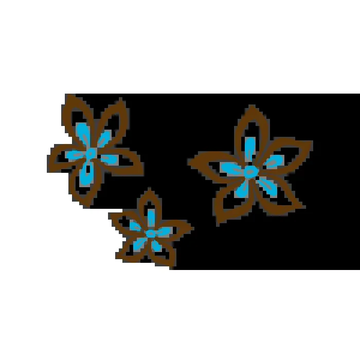 Vinilo Decorativo Floral FL206, Pequeño, Marron 8282-01, Azul Claro 523, Original