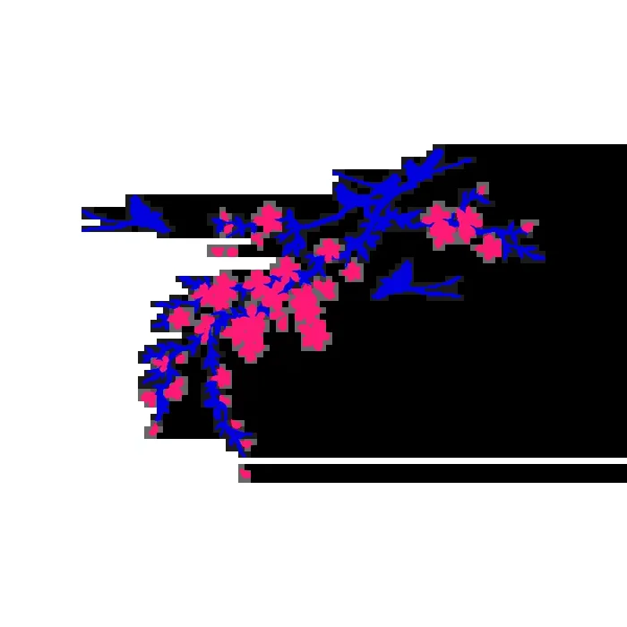 Vinilo Decorativo Floral FL213, Mediano, Azul 8238-10, Magenta 8258-06, Original