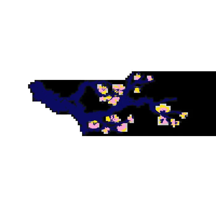 Vinilo Decorativo Floral FL301, Mediano, Azul Oscuro 8238-01, Rosa 541, Amarillo 8208-02, Invertir