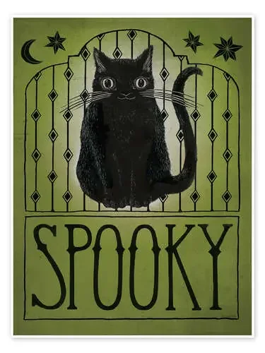 Vintage Halloween Spooky Cat de Sara Zieve Miller Wild Apple Graphics