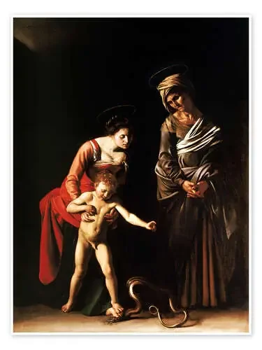Virgen y serpiente de Michelangelo Merisi (Caravaggio) Master Collection