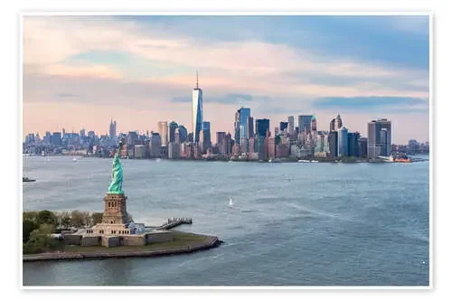 Vista aérea de la estatua de la Libertad, Nueva York de Matteo Colombo