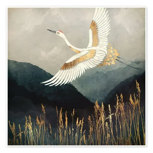 Vuelo elegante de una grulla de SpaceFrog Designs