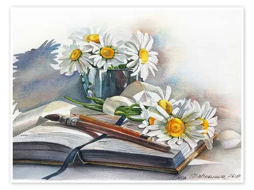 Watercolour Chamomile de Maria Mishkareva