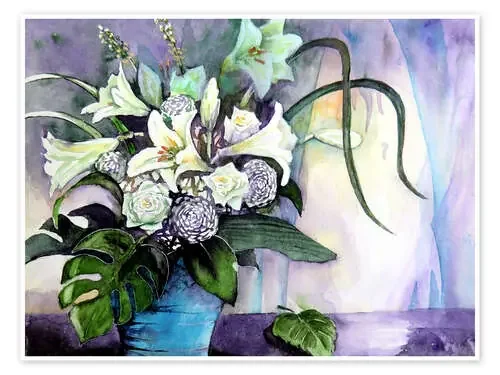 Weiße Lilien im Blumengebinde de Burkhard Posanski