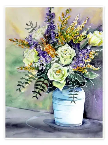 Weiße Rosen im Blumengebinde de Burkhard Posanski