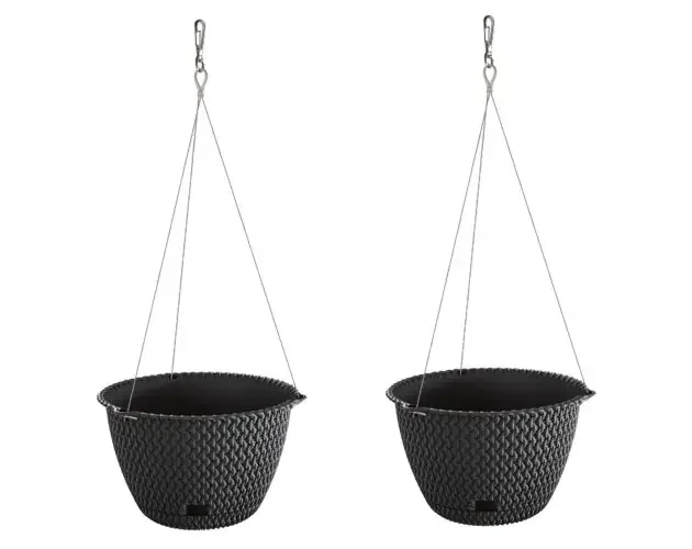 Wellhome 2 macetas colgantes redondas splofy ø27×16,6 cm antracita | Brico Depôt Di Tendenza