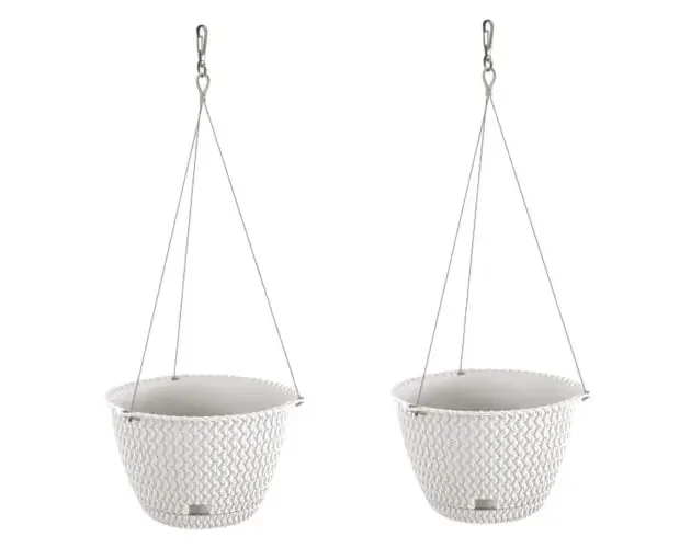 Wellhome dos macetas colgantes redondas splofy de ø23×14,5 cm, blanco | Brico Depôt Offerta Limitata
